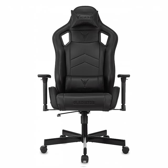 Кресло игровое Knight Gladiator черный эко.кожа крестов. металл