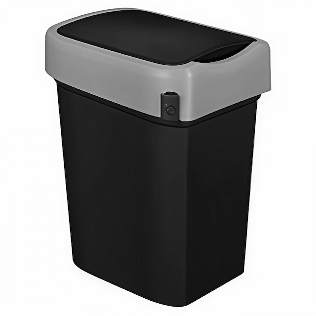 Бак для мусора Restola SMART BIN 25л (333x269x457мм), с крышкой "маятник" (черный) 435289913