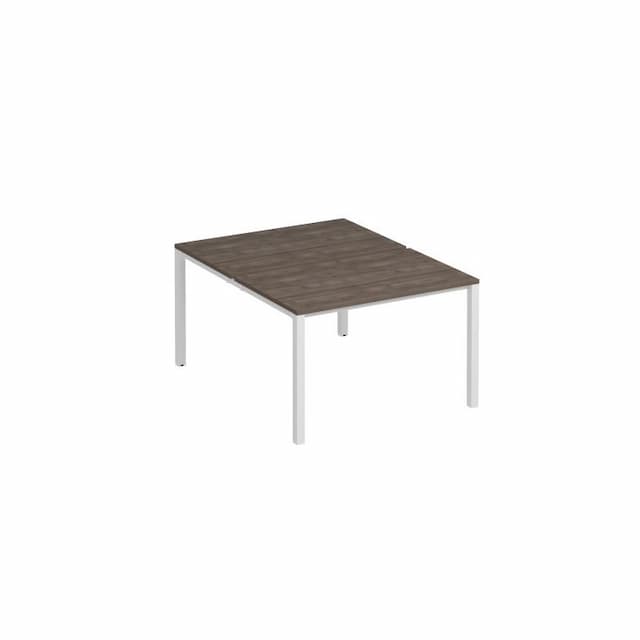 Рабочая станция на металлокаркасе Юнитекс Комфорт КФ К.Б1 1144 ШТ (2х120) (120x154x75) дуб шамони темный / белый